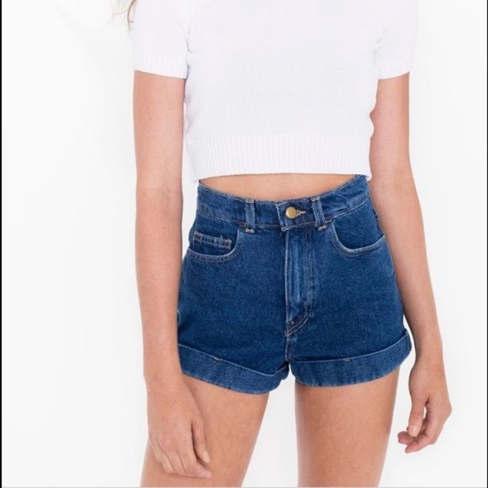 American Apparel High Waisted Jean Shorts